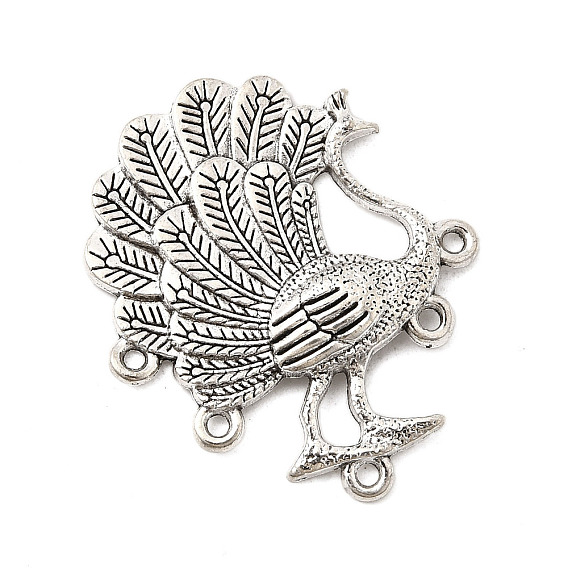 Тибетский стиль компоненты сплава люстра ссылки, павлин, без свинца и без кадмия