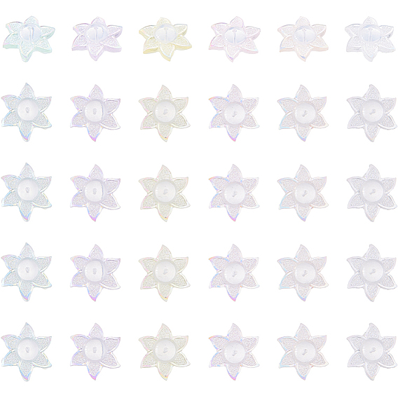 30шт. 6цветные акриловые ушки для сережек, с силиконовым, цветок