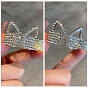Cat Ear Alloy Crystal Rhinestone Claw Hair Clips, for Women and Girls