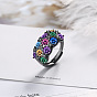 Black Gold Fire Opal Ring with Zircon Stones - Elegant Women's Jewelry