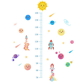 Universe Theme, PVC Height Growth Chart Wall Sticker, for Kids Measuring Ruler Height