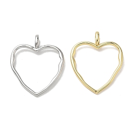 Valentine's Day Brass Pendants, Heart Charms
, Long-Lasting Plated, Lead Free & Cadmium Free