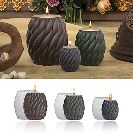 Twisted Barrel DIY Candle Silicone Molds, for Scented Candle Making