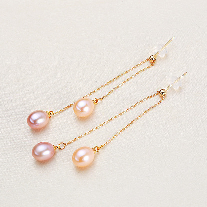 Овальные серьги-гвоздики с натуральным пресноводным жемчугом, с печатью 925, универсальные модные женские серебряные серьги-иглы