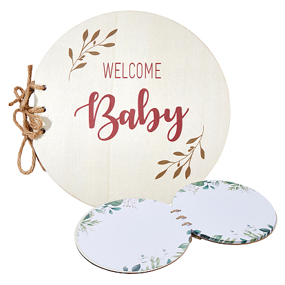 Бумажные блокноты с деревянной обложкой, Блокноты для записи этапов роста ребенка, плоско-круглые