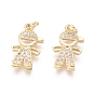 Brass Pendants, with Clear Cubic Zirconia, Boy