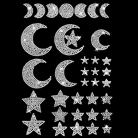Самоклеящиеся наклейки со стразами, лунная звезда, Наклейки для украшения одежды своими руками