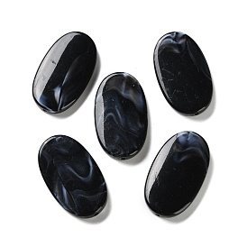 Opaque Acrylic Beads, Two Tone, Oval