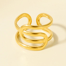Геометрически неправильная форма 304 открытые кольца-манжеты из нержавеющей стали для женщин