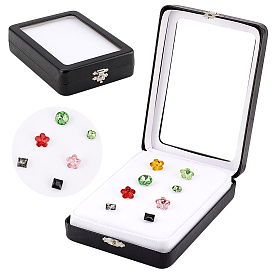 Пластиковые коробки для упаковки россыпью алмазов, прозрачный футляр для драгоценных камней с бархатной подкладкой