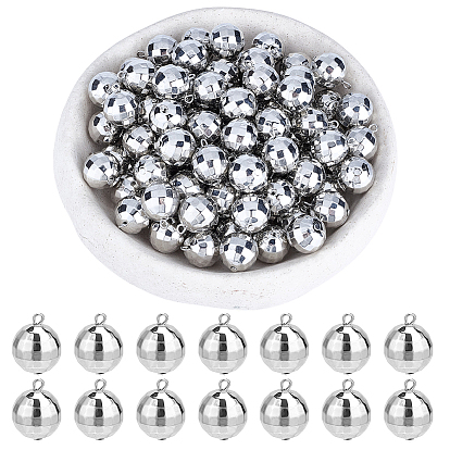 96 кулоны из смолы, шарм диско-шар, граненые, с железной петлей