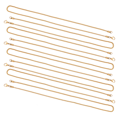 304 Stainless Steel Box Chain Necklaces, with Lobster Claw Clasps