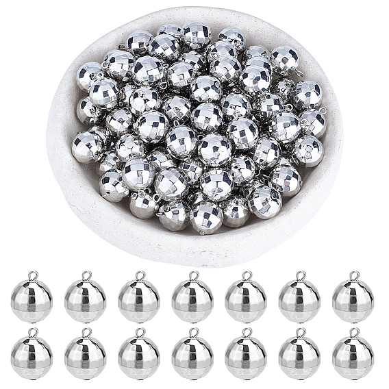 96 кулоны из смолы, шарм диско-шар, граненые, с железной петлей