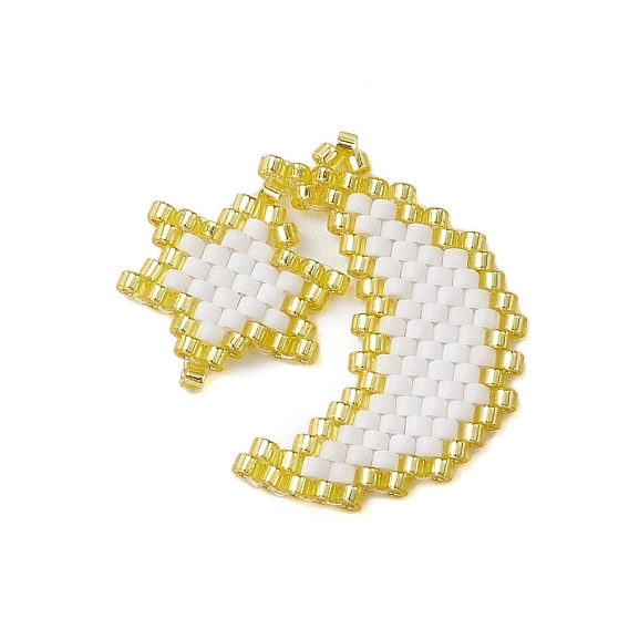 Бисер бисерные подвески, подвеска звезда с луной