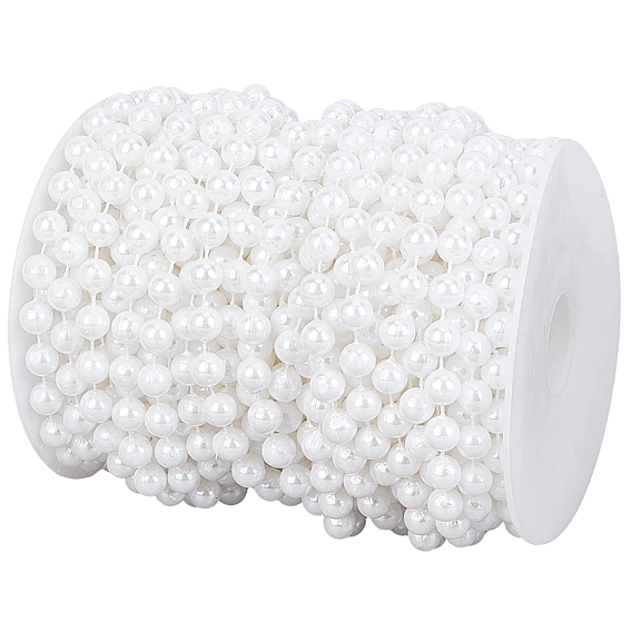 1Roll ABS Plastic Imitation Pearl Beads, Round