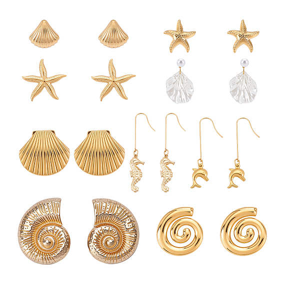 9 пары серег-гвоздиков из сплава и 304 нержавеющей стали и 316 серьги-кольца из хирургической нержавеющей стали, с 304 подвесками из нержавеющей стали