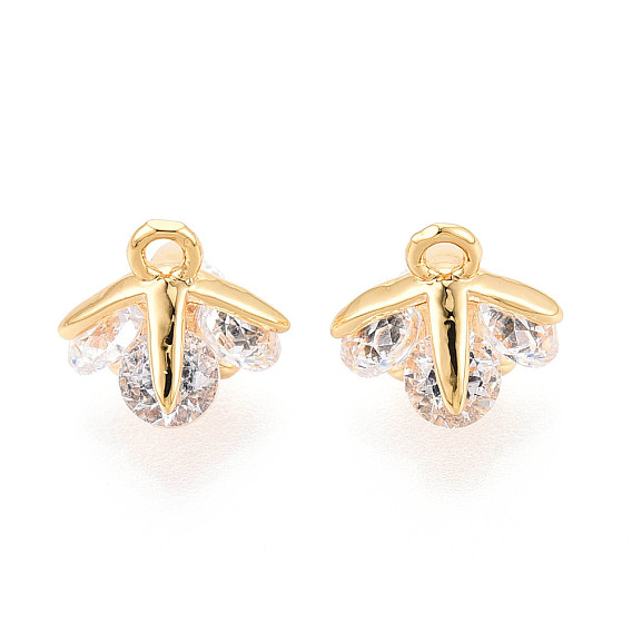 Латунные микро проложить кубического циркония прелести, цветок