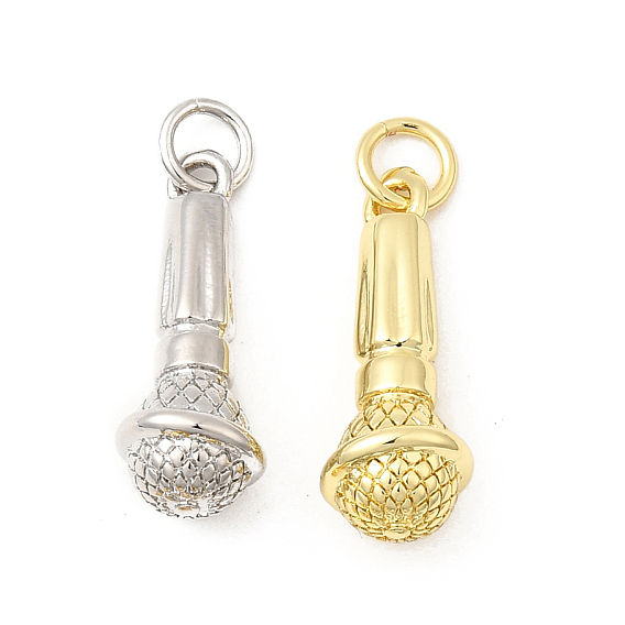 Латунные подвески, микрофон, долговечный, без свинца и без кадмия, стойки покрытие, с целью перехода в кольце