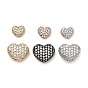 Латунные микро проложить кубического циркония бусы, сердце, стойки покрытие, долговечный, без свинца и без кадмия