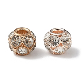 Латунные кристалл горный хрусталь бисер, RONDELLE большие шарики отверстия