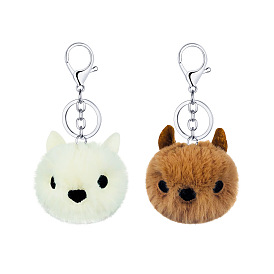 Cute Folded Ear Cat Keychain with Scottish Cashmere Style for Women's Bag Decoration