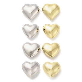 Rack Plating Brass Beads, Cadmium Free & Lead Free, Long-Lasting Plated, Hollow Heart