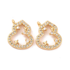 Латунные микропаве прозрачные подвески с фианитом, без кадмия, без никеля и без свинца, тыквенные прелести