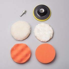 Car Polishing Tools Sets, with Iron Shank, Sponge Thread Drill Adapter and Woolen Buffer Pads, Polishing Pads