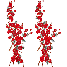 2 écussons thermocollants brodés en polyester (pièces), accessoires d'ornement pour cheongsam, habiller, fleur de yulan