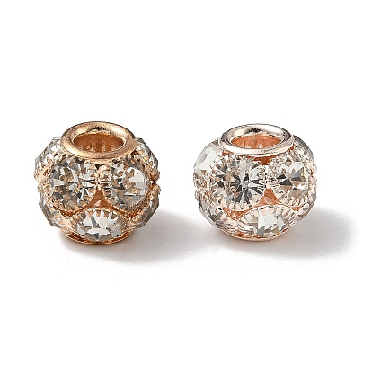 Латунные кристалл горный хрусталь бисер, RONDELLE большие шарики отверстия