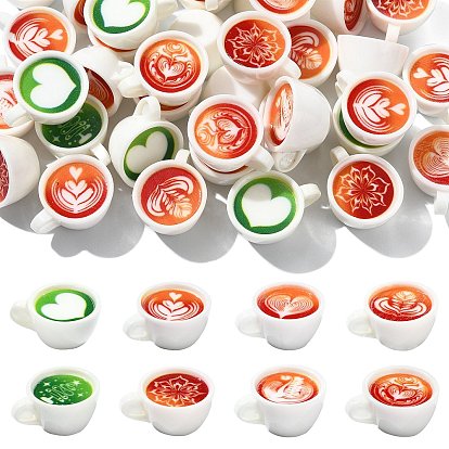 40шт. 8 стили непрозрачных смоляных кофейных чашек для демонстрации и декора, аксессуары для кукольного домика