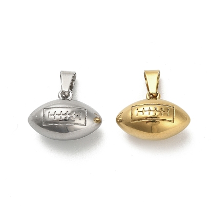 304 подвески из нержавеющей стали, очарование регби, ионное покрытие (ip)