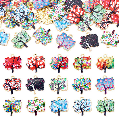 30 шт 15 цвета сплава эмалевые подвески, лист прелести