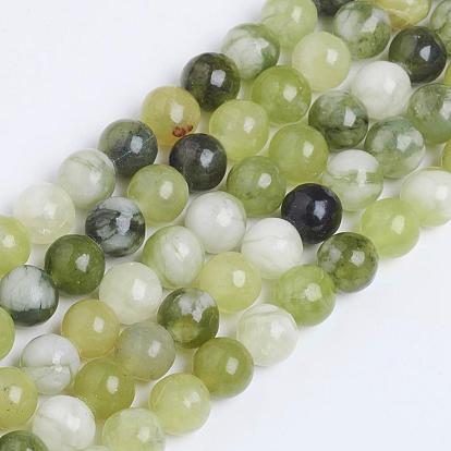 Natural Qinghua Jade Beads Strands, Round