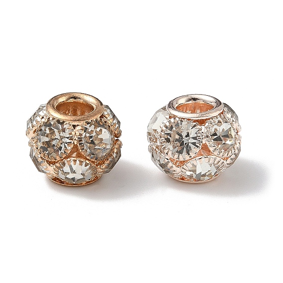 Латунные кристалл горный хрусталь бисер, RONDELLE большие шарики отверстия