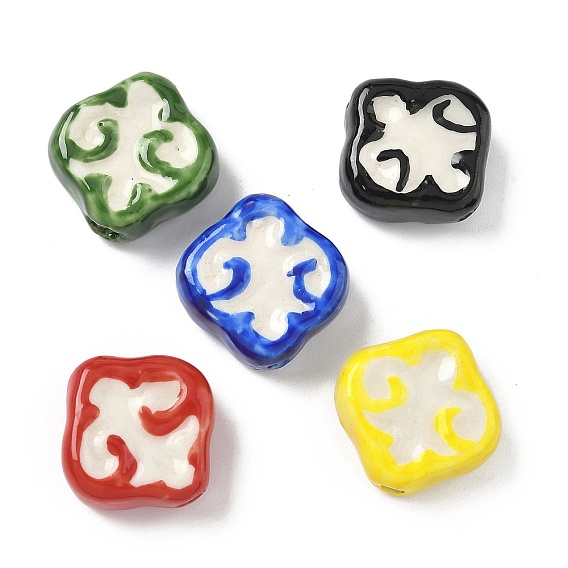 Фарфоровые бусины ручной работы, квадратный