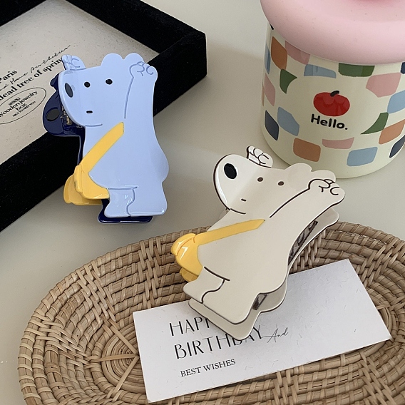 Заколки для волос в виде когтей из ацетата целлюлозы (смолы) в виде медведя из мультфильма