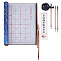 1Pedales de brocado, pinceles de caligrafía china, paño mágico para escritura con agua, con bandejas de tinta de plástico de 1pc, 3 1 rotulador de pincel y 1 1 hoja de papel de arroz para calcar caligrafía con pincel