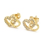 Brass Micro Pave Cubic Zirconia Ear Studs