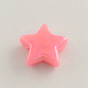 AB Color Plated Acrylic Beads, Star, 14x14x5mm, Hole: 2mm, about 1080pcs/500g