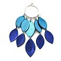 Gros pendentifs en similicuir, avec les accessoires en fer, oeil de cheval et bague