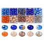 200 шт. 10 цвета, окрашенные в запекание и прозрачные стеклянные бусины, окрашенные распылением, круглые