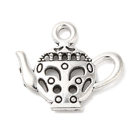 Teapot Tibetan Style Zinc Alloy Charms, Lead Free & Cadmium Free, 16x18x2mm, Hole: 2mm, about 500pcs/500g