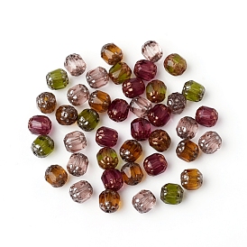 Perles de verre tchèques galvanisées, perles cathédrale, style rétro, facette, ovale