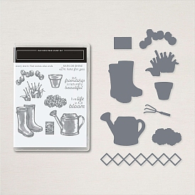 Watering Can Clear Silicone Stamps, for DIY Scrapbooking, Photo Album Decorative, Cards Making