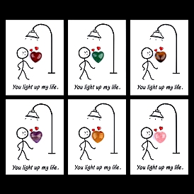 Украшения в виде сердец из натуральных и синтетических драгоценных камней, с бумажными карточками, фигурка для украшения дома, энергетический камень рейки для исцеления