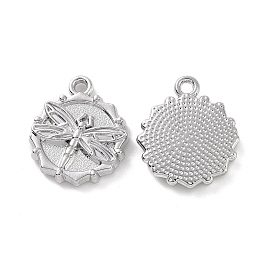 Alloy Pendants, Flower with Dragonfly Charm