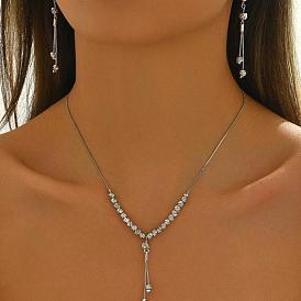 Элегантные винтажные латунные серьги-кисточки и комплекты ожерелий с подвесками для женщин