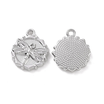 Alloy Pendants, Flower with Dragonfly Charm