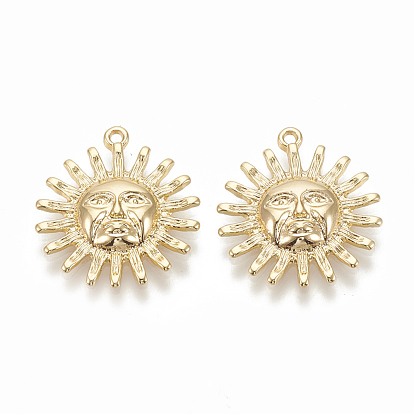 Латунные подвески, солнце, без никеля 